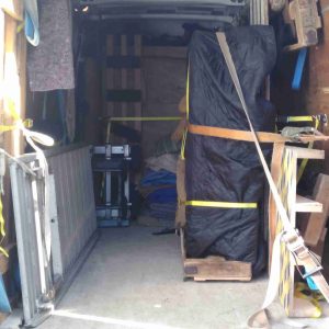 grand piano in van